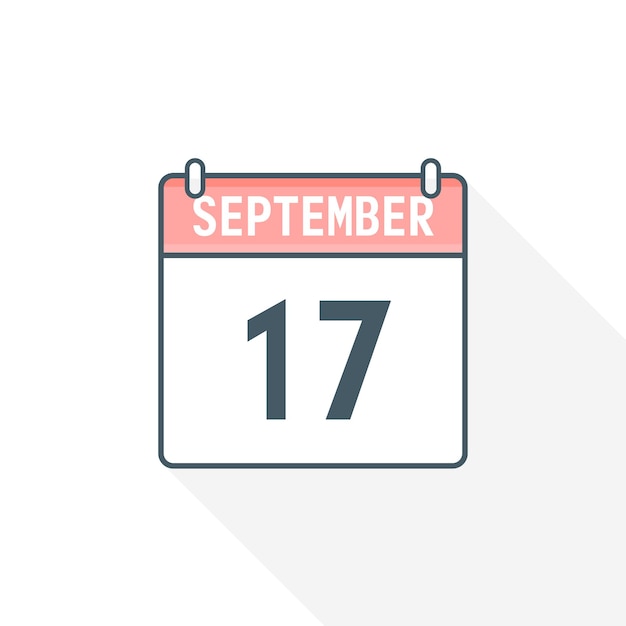 17th september calendar icon september 17 calendar date month icon vector illustrator