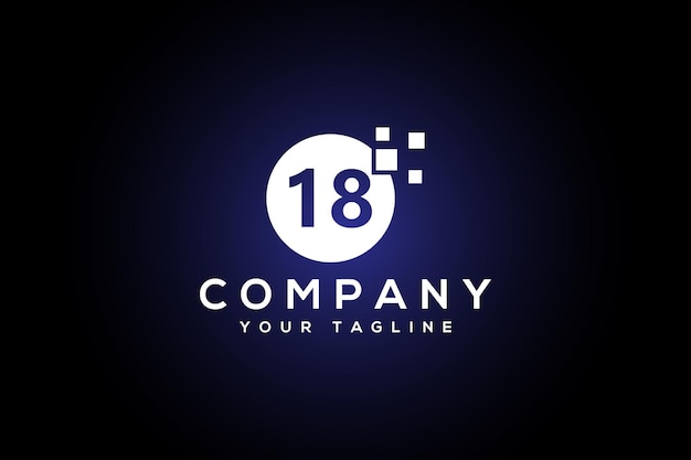 18 Number Logo Design