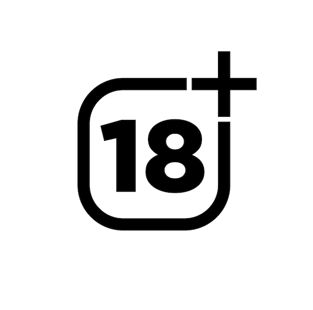 18 plus vector icon 18 plus symbol