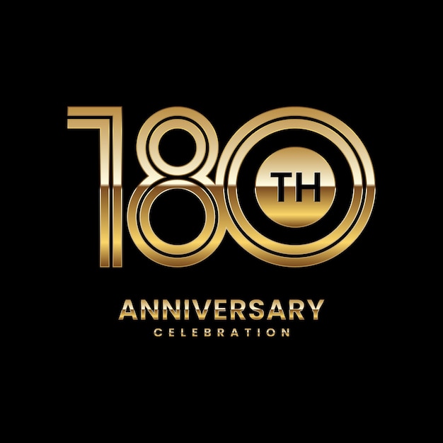 180th Anniversary Anniversary logo design with double line concept vector illustration