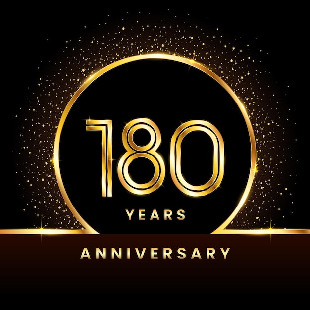 180th anniversary Logo Anniversary logo design with double line concept vector illustration