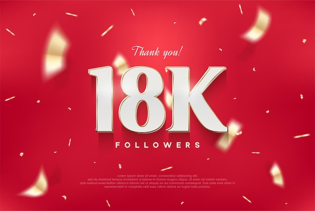 18k elegant and luxurious design vector background thank you for the followers