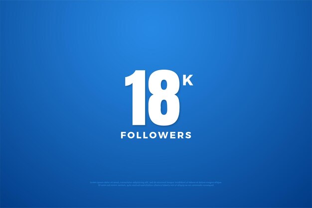 18k followers with simple white numbers