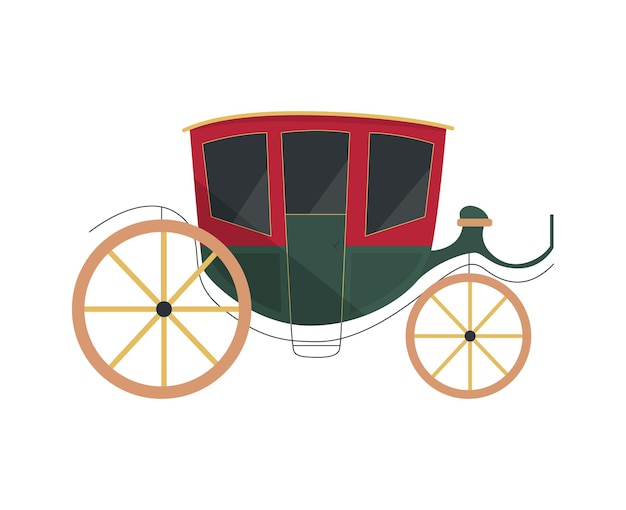 18th 19th century old town fashion composition with isolated icon of vintage carriage vector illustration