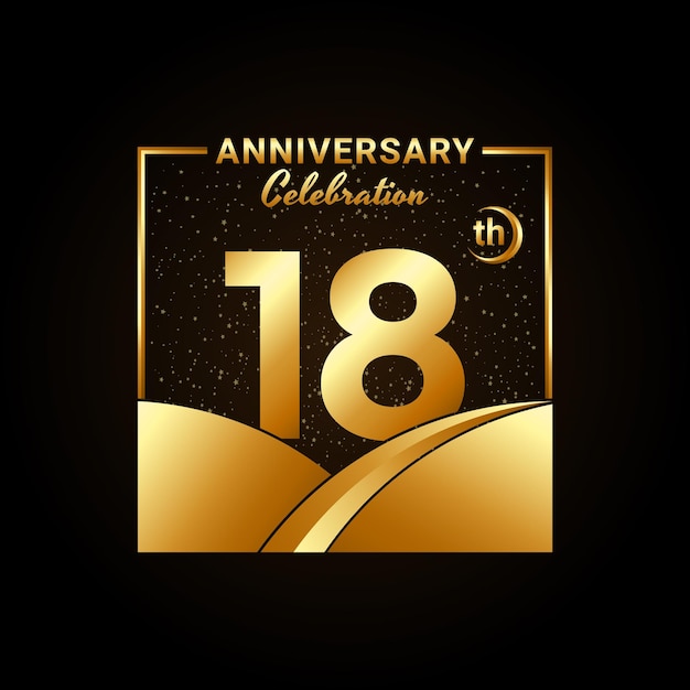 Vector 18th anniversary anniversary celebration template design logo vector illustration