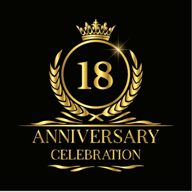 18th anniversary logotype emblem for celebration