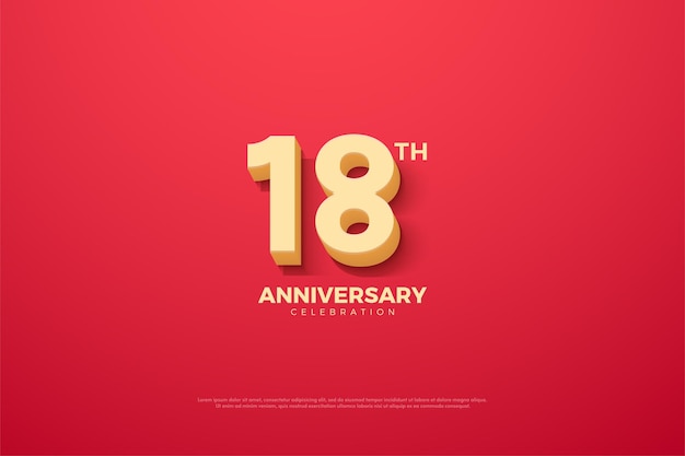 18th Anniversary with animated numbers illustration