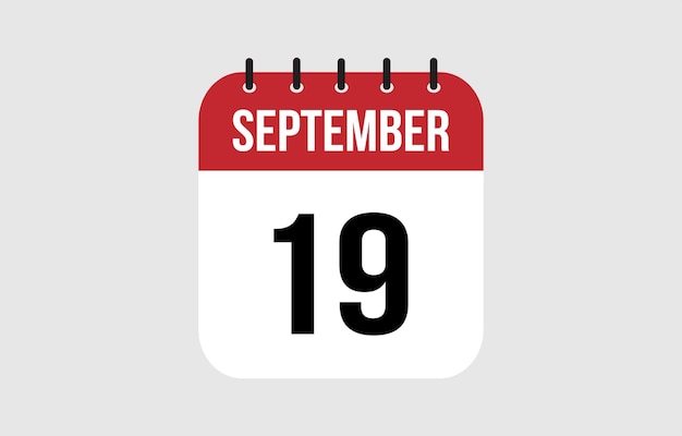 19 september calendar september calendar vector illustration