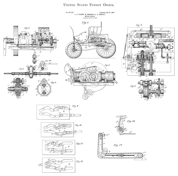 1900 Motor Vehicle Vintage Patent