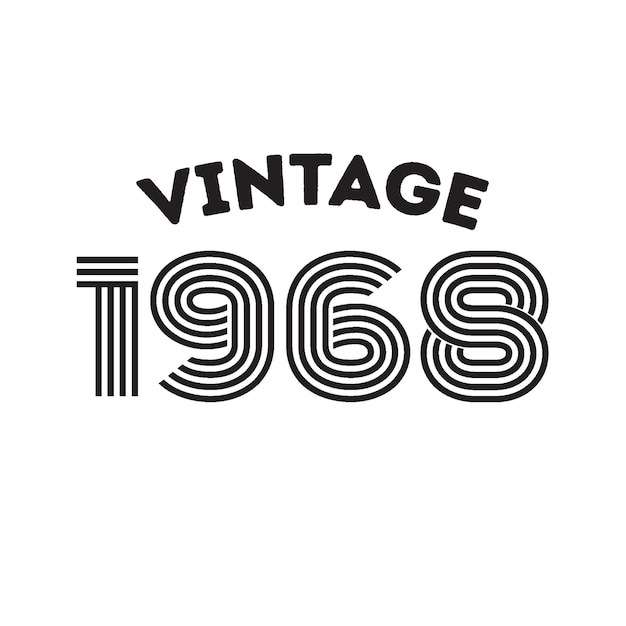 1968 design vintage t-shirt retrò, vettore