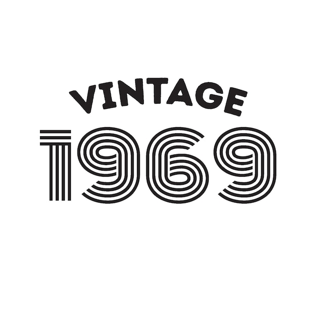 1969 vintage retro t-shirtontwerp, vector