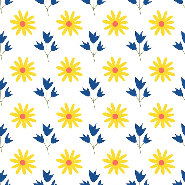 1970s Retro Daisy Seamless Pattern