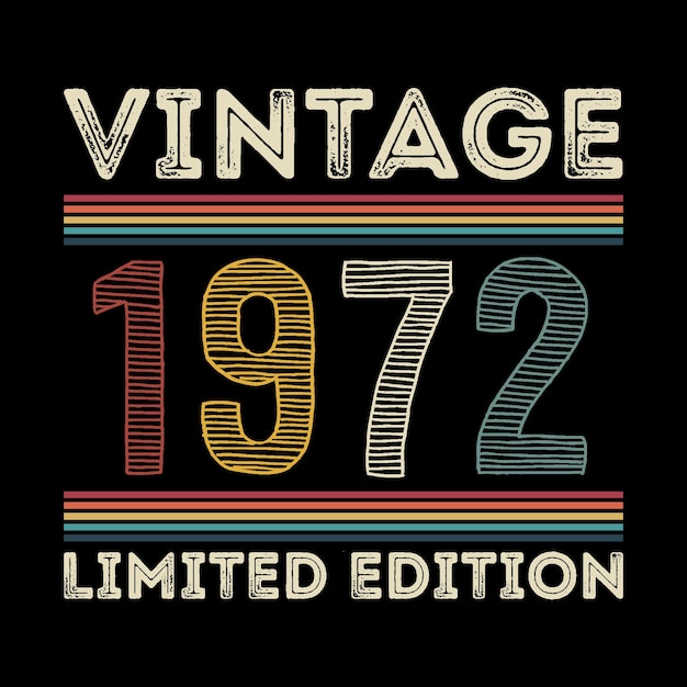 Vector 1972 vintage retro t-shirt ontwerp vector