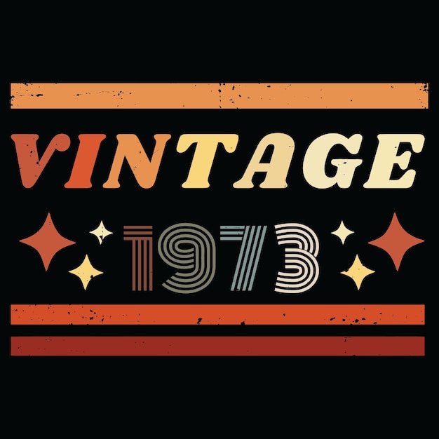 Vector 1973 vintage kleurrijk retro t-shirtontwerp met vectorelementen