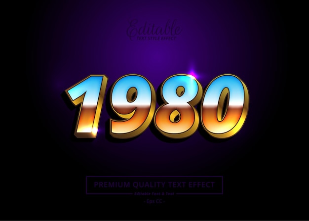 1980 Editable Text Style Effect