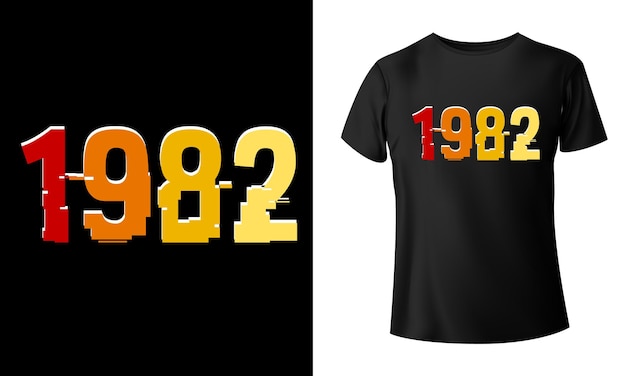 1982タイポグラフィヴィンテージtシャツデザイン