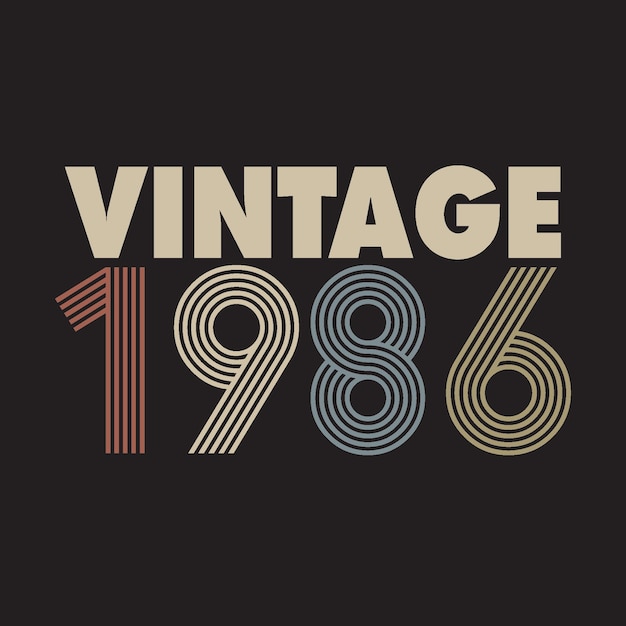 1986 vector vintage retro t shirt design black background