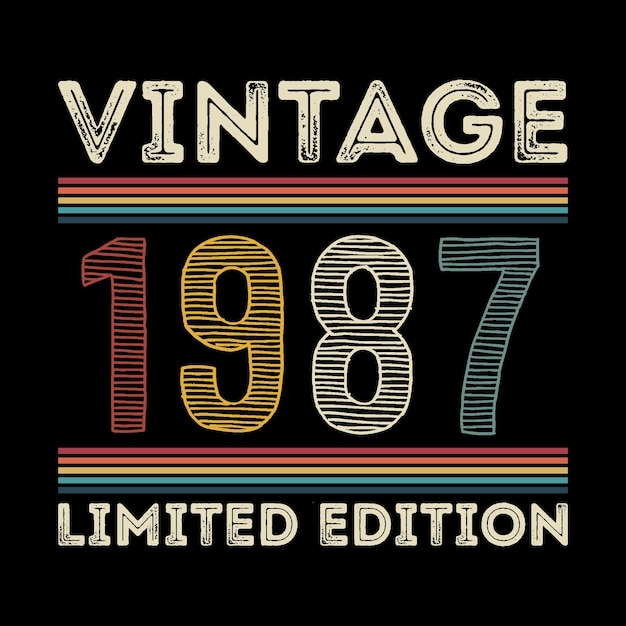 1987 vintage retro t-shirt ontwerp vector