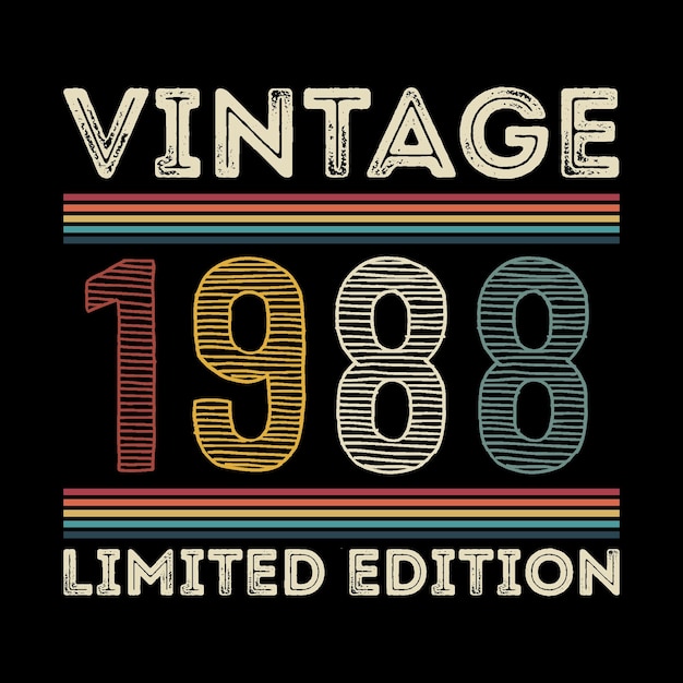 1988 vintage retrò t-shirt design vettoriale