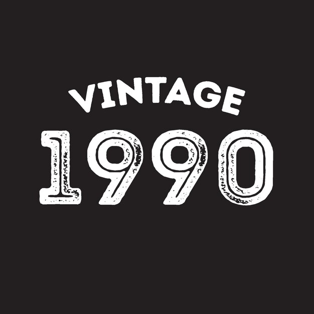 Вектор дизайна винтажной ретро-футболки 1990 года
