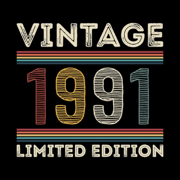 1991 vintage retro t-shirt ontwerp vector