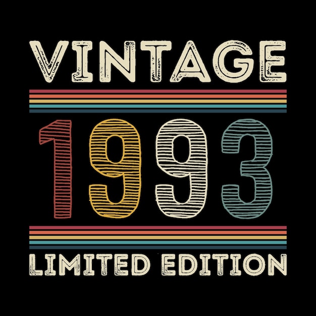 1993 vintage retro t-shirt ontwerp vector