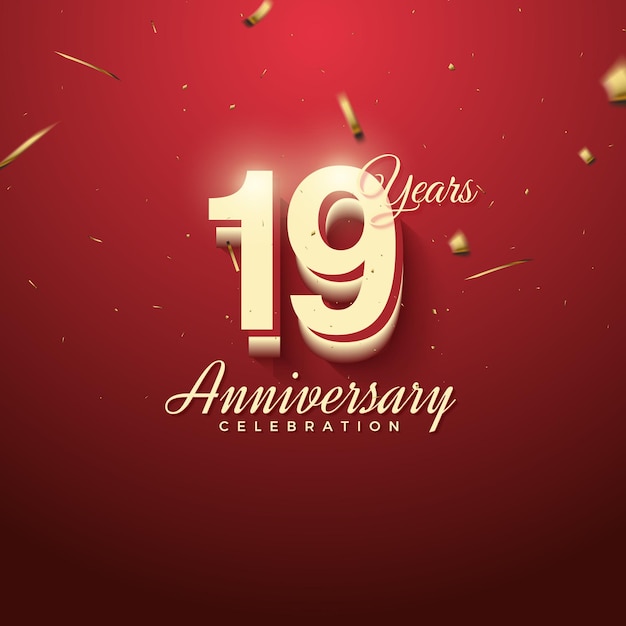 19th Anniversary background with simple design