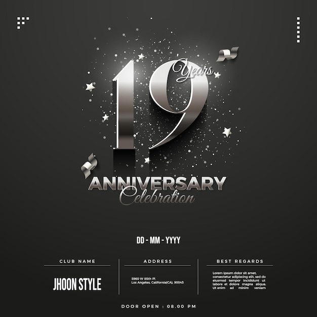 19th anniversary with an elegant dark concept