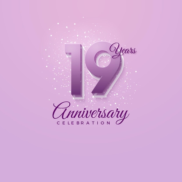 19th anniversary with simple design is us