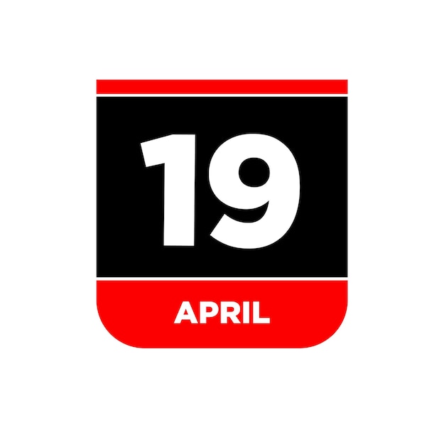 19th April calendar page icon 19 Apr day