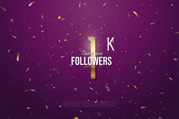 1k follower with gold number