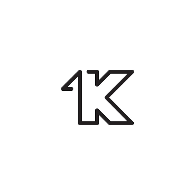 1k letter icon logo vector template