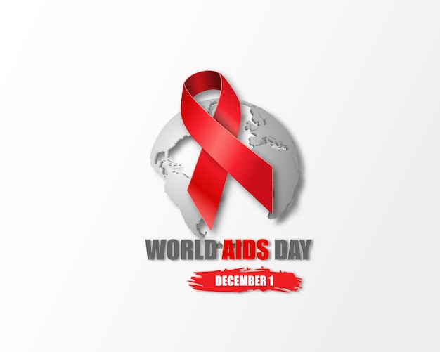 1 dicembre, giornata mondiale contro l'aids.illustrazione dello sfondo del banner.