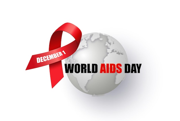 1 dicembre, giornata mondiale contro l'aids.illustrazione dello sfondo del banner.