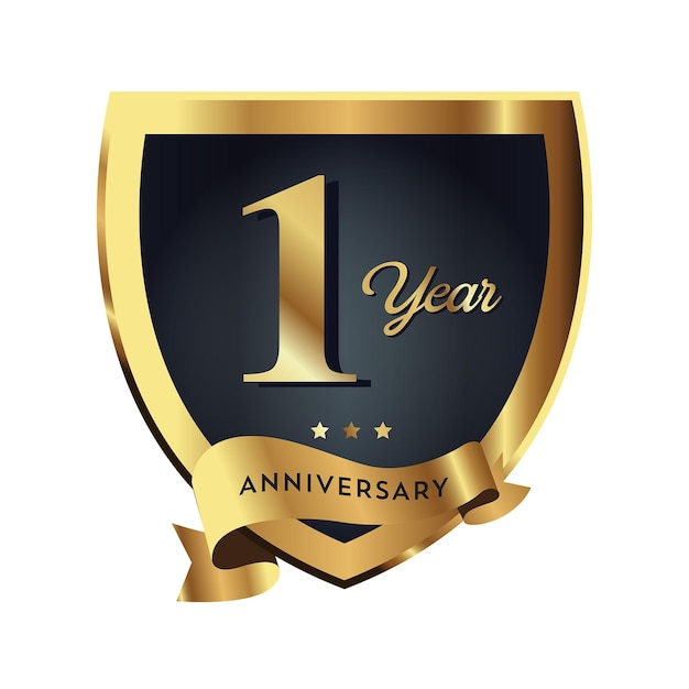 1st first Anniversary Celebrating text company business background with numbers. Vector celebration