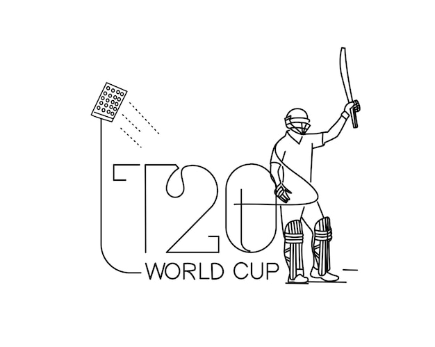 1t20 coppa del mondo di cricket modello poster brochure decorato volantino banner design