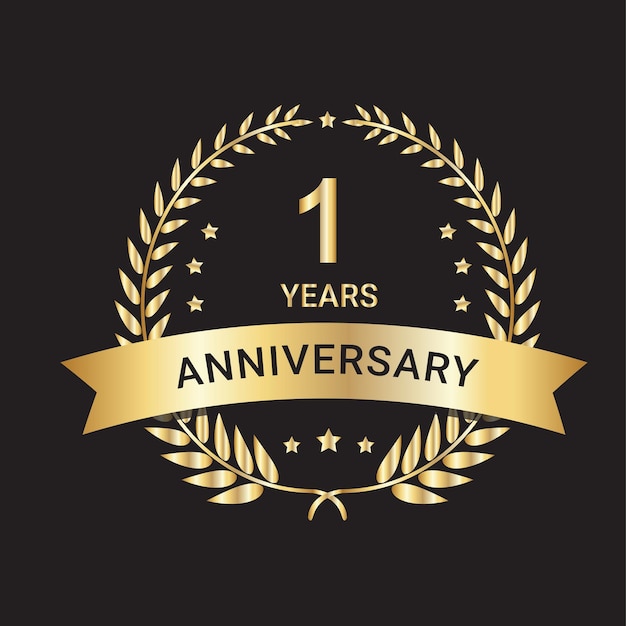 1th years anniversary logo design, 1 years anniversary