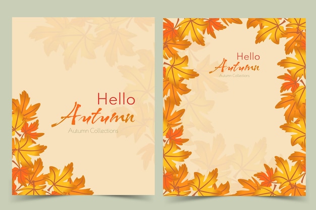 2 in 1 card template for autumn event in vector