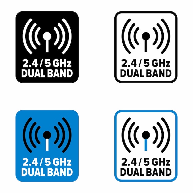 ベクトル 2.4 ghz および 5.0 ghz の wi-fi 情報サイン