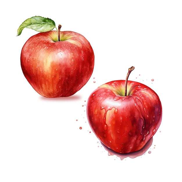 Vector 2 apple fruits illustration