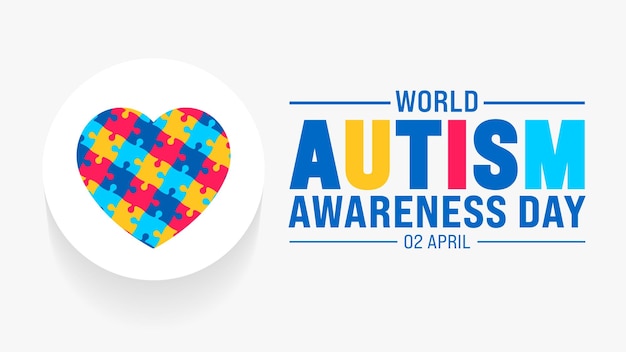 2 april Wereld Autisme Awareness Day kleurrijke Puzzle liefde icoon banner of achtergrond gebruik op de achtergrond