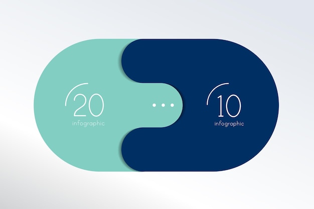 2 elementen schema diagram Twee verbonden cirkels Infographic sjabloon