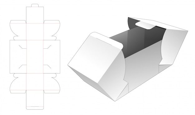 2 flip gift box die cut template