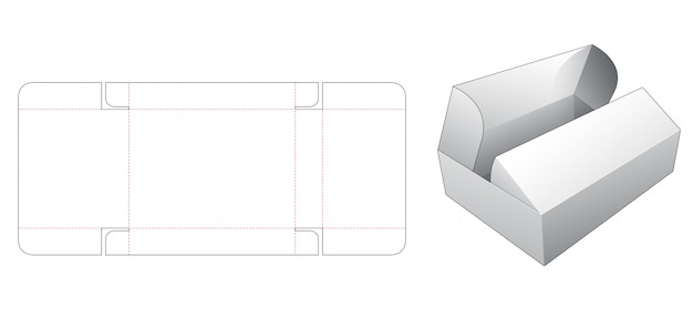 2 flip top box die cut template