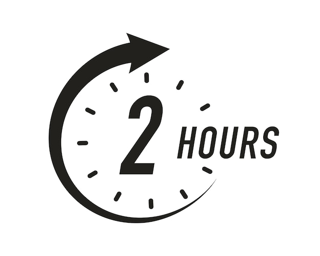 Vector 2 hours timer vector symbol black color