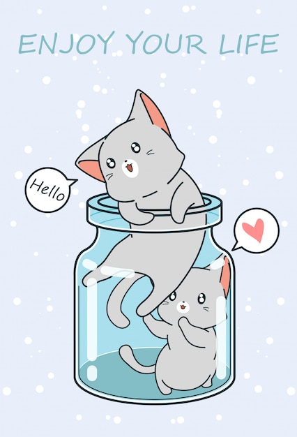 2 little cats in the bottle