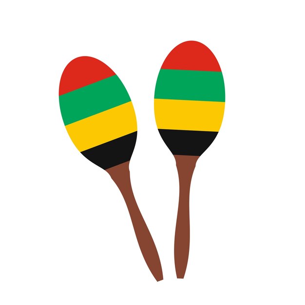 2 maracas platte pictogram geïsoleerd op een witte achtergrond