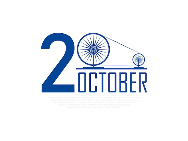 Vector 2 october concept for gandhi jayanti. ashoka chakra is used in charkha or spinning wheel.