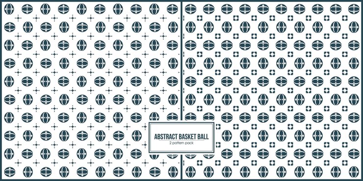 Vector 2 pack pattern of abstract multiple basketball