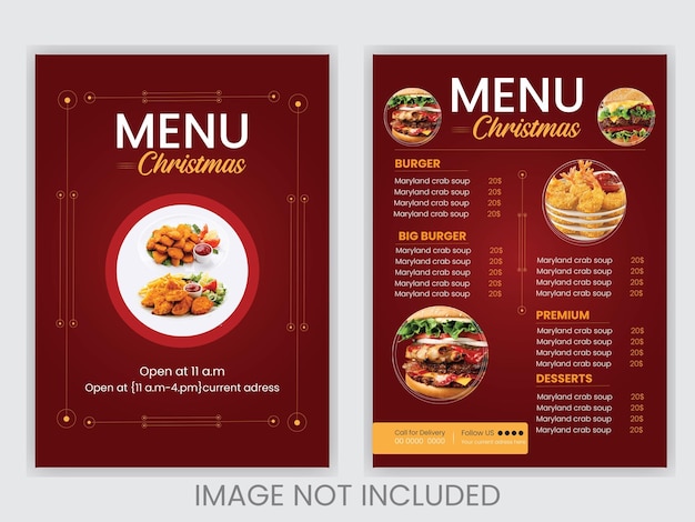 2 side food menu design template